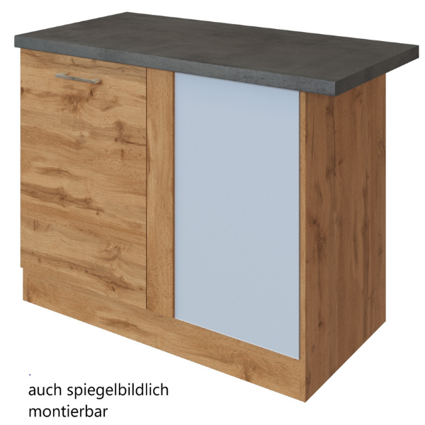 Armoire d'angle Sorrella 110cm 1 porte - chêne/béton - Image 9