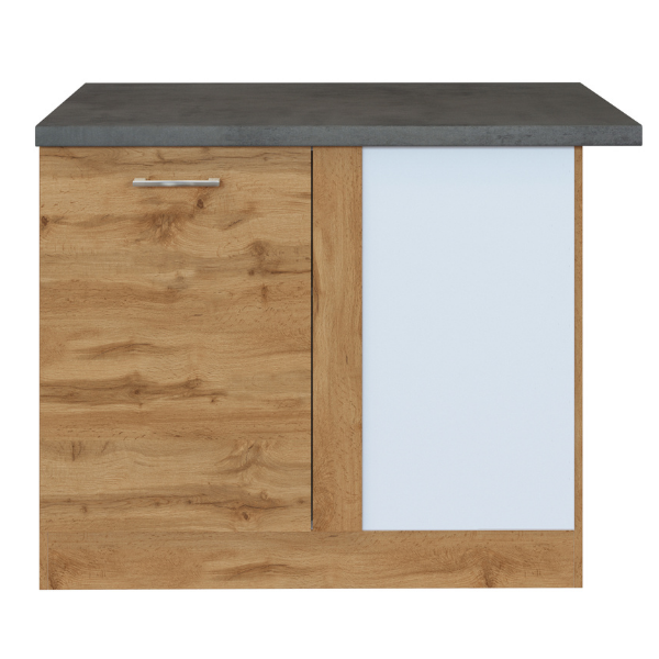 Armoire d'angle Sorrella 110cm 1 porte - chêne/béton - Image 1