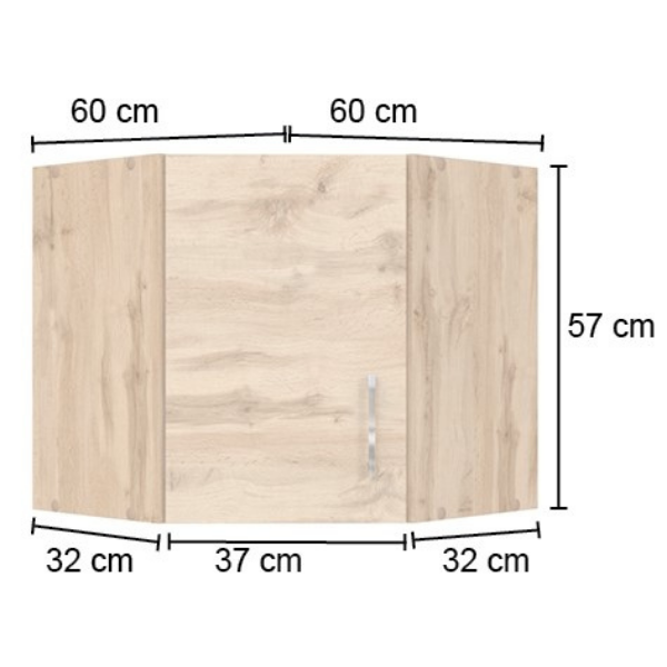 Armoire d'angle Sorrella 60cm 1 porte - anthracite/chêne - Image 2