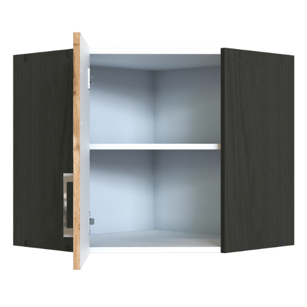 Armoire d'angle Sorrella 60cm 1 porte - chêne/graphite - Image 6