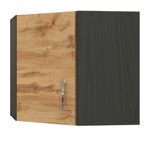 Armoire d'angle Sorrella 60cm 1 porte - chêne/graphite - Image 1