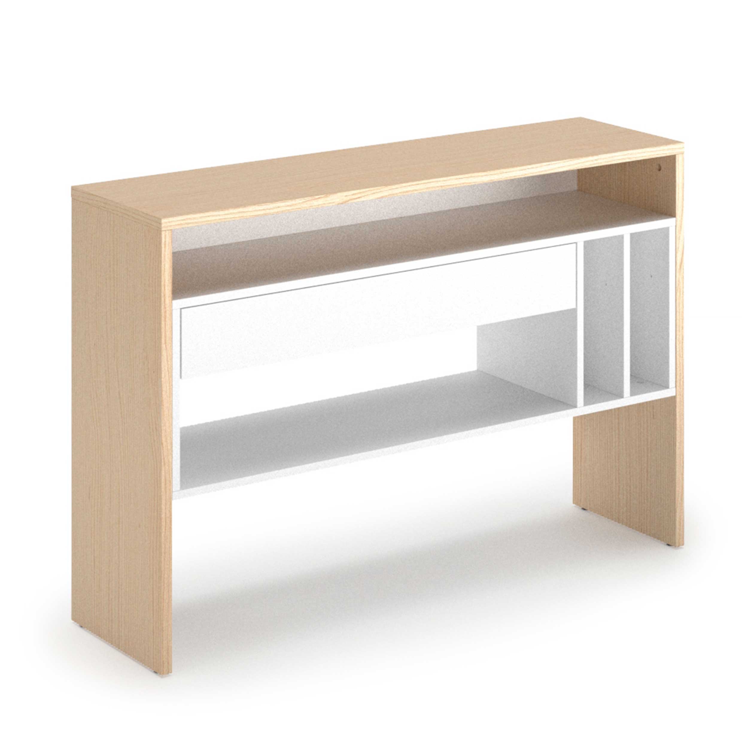 Armoire d'appoint Keros 120cm à 1 tiroir - chêne/blanc - Image 3