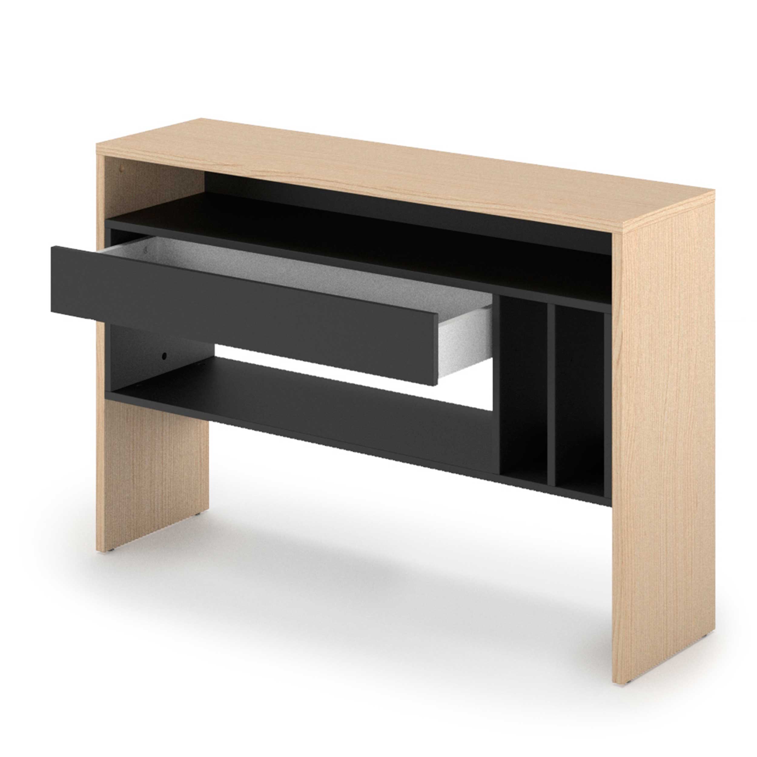 Armoire d'appoint Keros 120cm à 1 tiroir - chêne/noir - Image 3