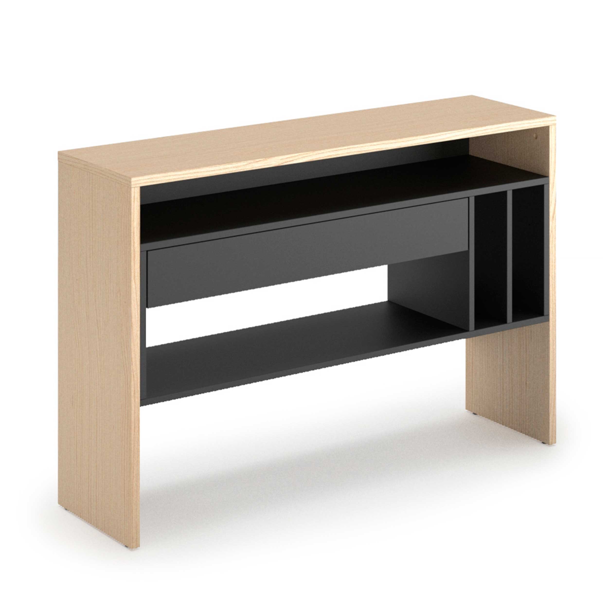 Armoire d'appoint Keros 120cm à 1 tiroir - chêne/noir - Image 4