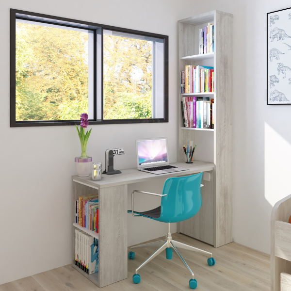Armoire de bureau Bo0 - pin/blanc - Image 3