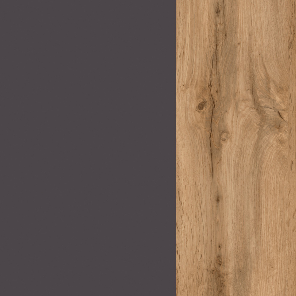 Armoire de cuisine pour réfrigérateur et congélateur - anthracite/chêne - Image 7