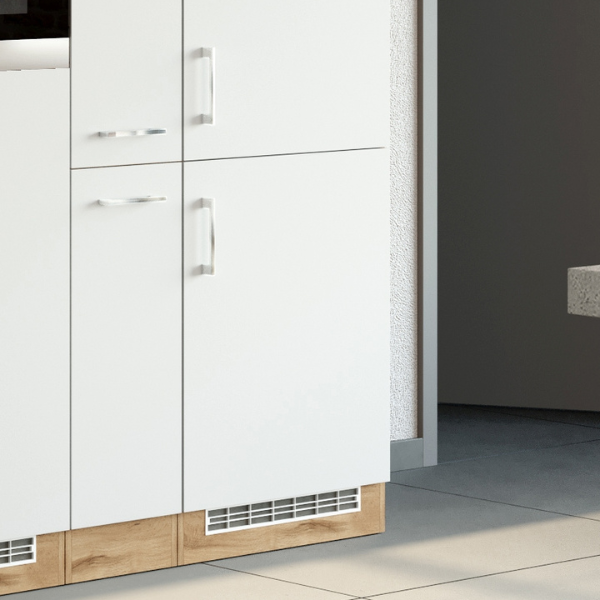 Armoire de cuisine pour réfrigérateur et congélateur - blanc/chêne - Image 3