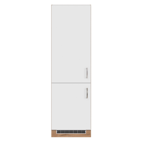 Armoire de cuisine pour réfrigérateur et congélateur - blanc/chêne - Image 8