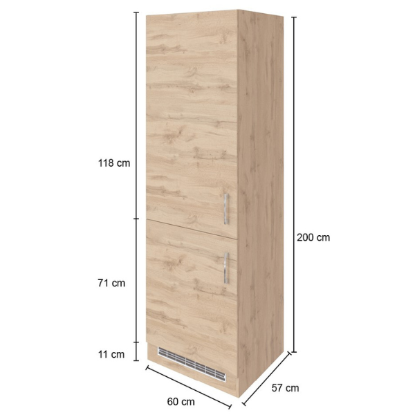 Armoire de cuisine pour réfrigérateur et congélateur - chêne/graphite - Image 3