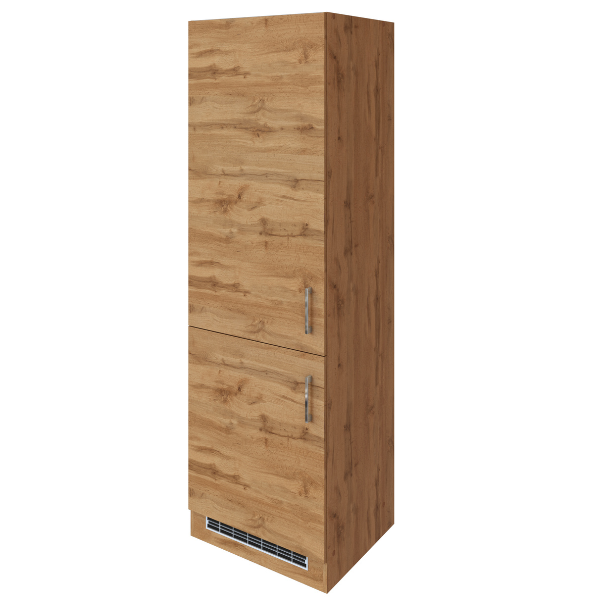 Armoire de cuisine pour réfrigérateur et congélateur - chêne