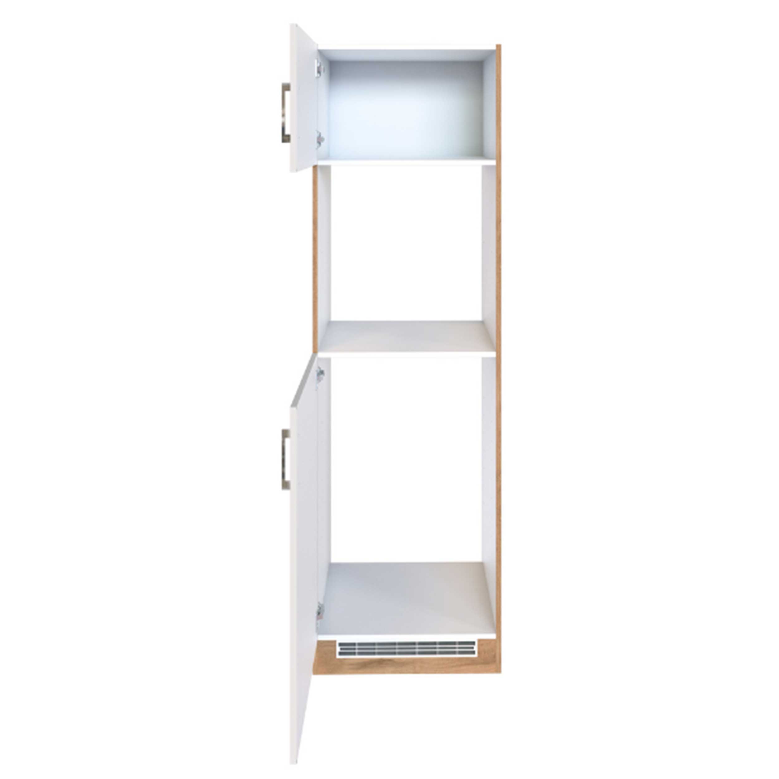 Armoire de cuisine pour réfrigérateur et four Sorrella 2 portes - blanc/chêne - Image 2