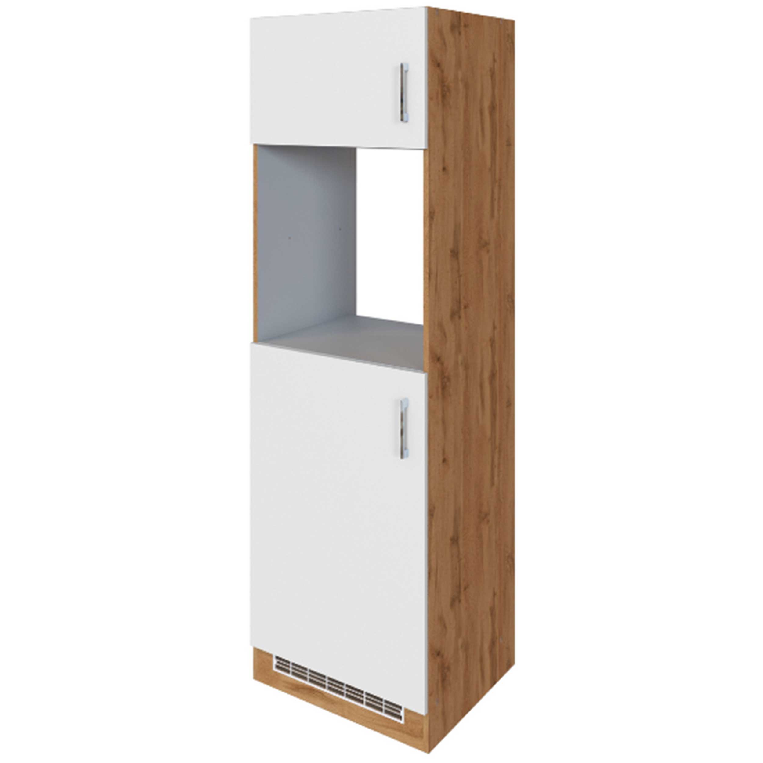 Armoire de cuisine pour réfrigérateur et four Sorrella 2 portes - blanc/chêne