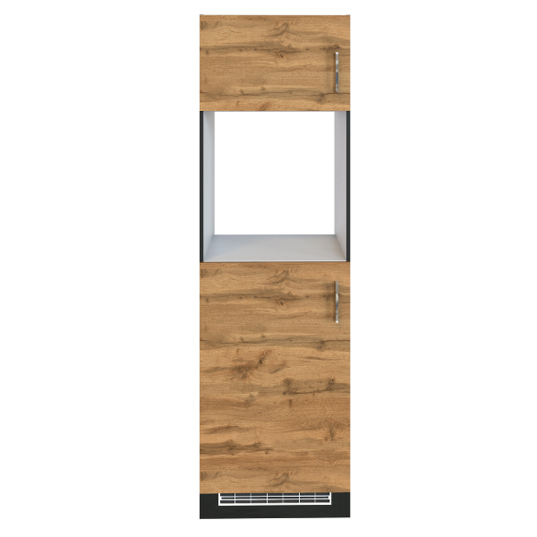 Armoire de cuisine pour réfrigérateur et four Sorrella 2 portes - chêne/graphite - Image 8