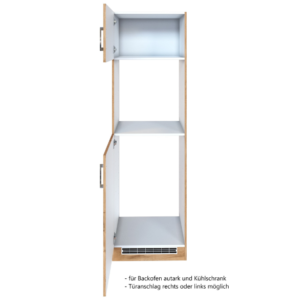 Armoire de cuisine pour réfrigérateur et four Sorrella 2 portes - chêne - Image 8