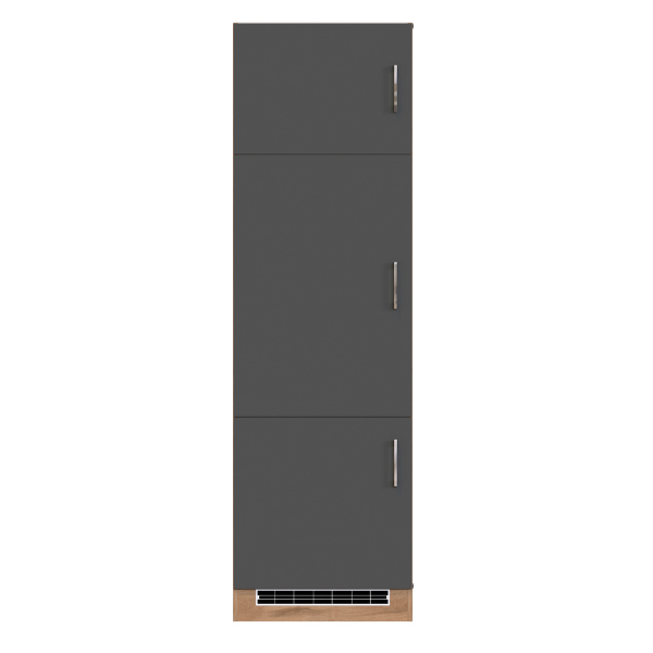 Armoire de cuisine pour réfrigérateur Sorrella 60cm 3 portes - anthracite/chêne - Image 8