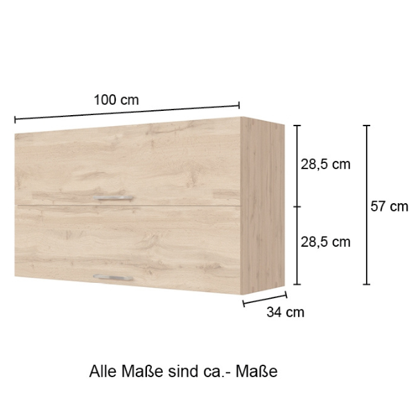 Armoire de cuisine Sorrella 100cm avec 2 portes pliantes - blanc/chêne - Image 5