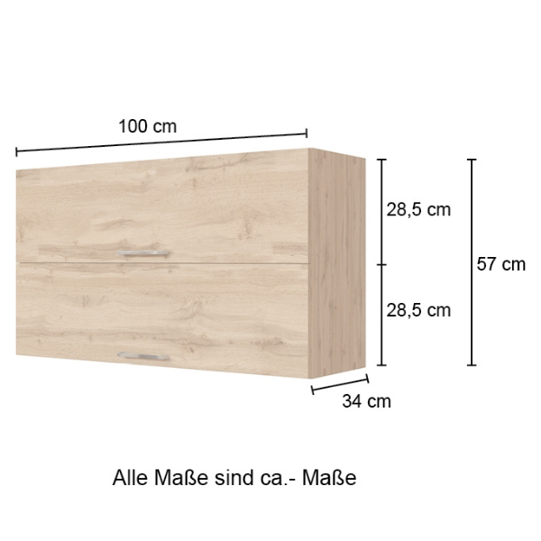 Armoire de cuisine Sorrella 100cm avec 2 portes pliantes - chêne/graphite - Image 5