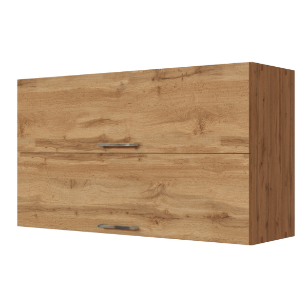 Armoire de cuisine Sorrella 100cm avec 2 portes pliantes - chêne - Image 9