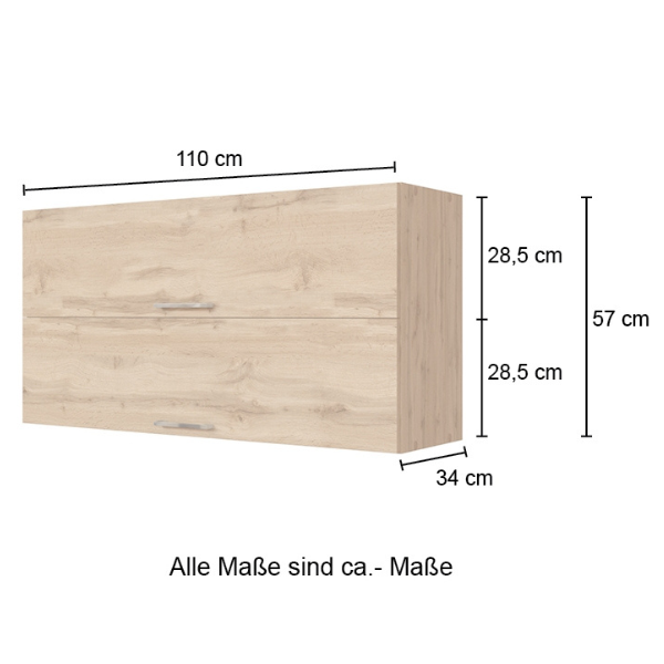 Armoire de cuisine Sorrella 110cm avec 2 portes pliantes - chêne/graphite - Image 5