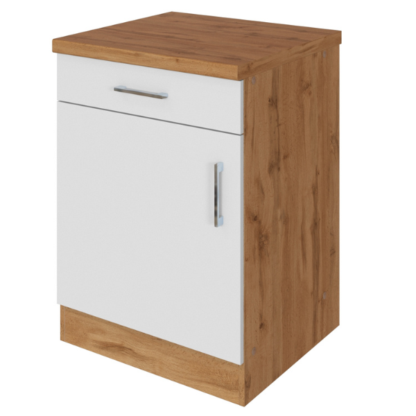 Armoire de cuisine Sorrella 50cm 1 porte & 1 tiroir - blanc/chêne - Image 12