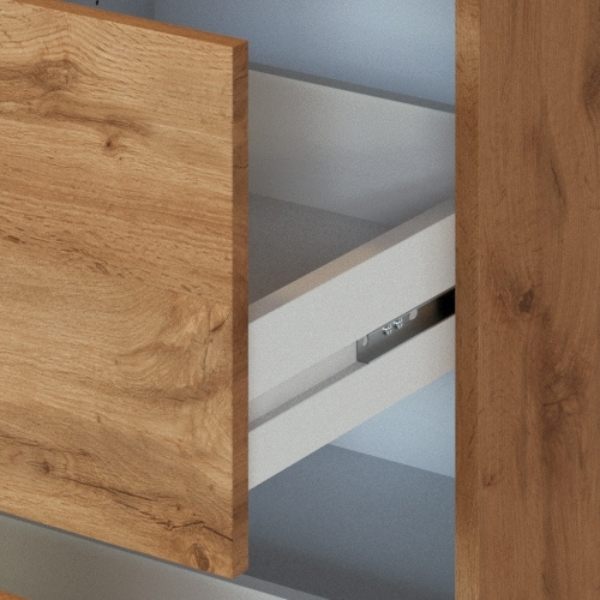 Armoire de cuisine Sorrella 50cm 3 tiroirs - chêne/béton - Image 4