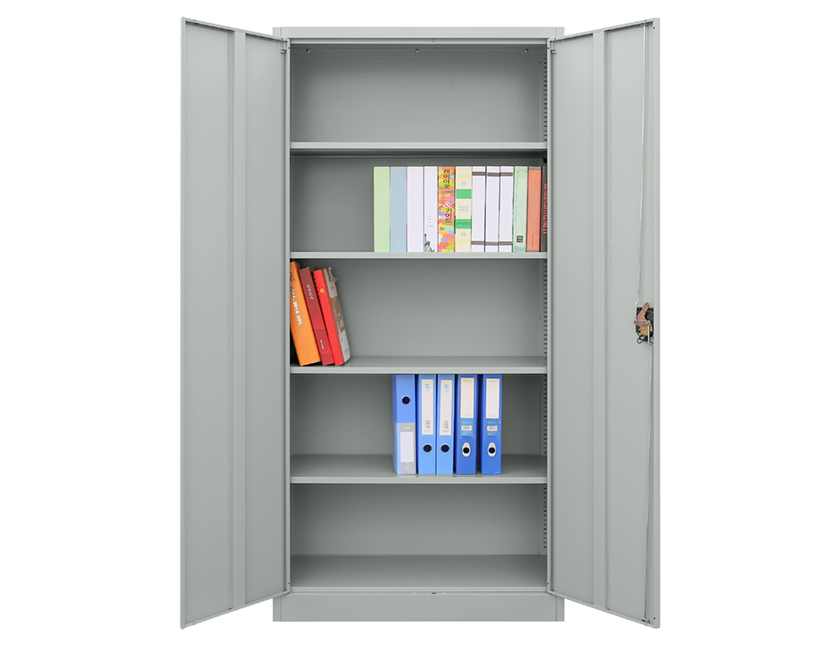 Armoire de rangement Meino 2 portes L80xH180 - gris - Image 3