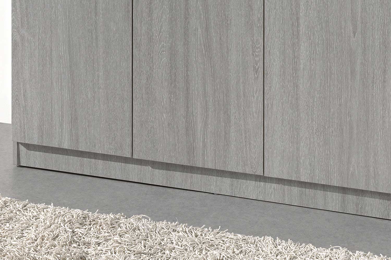 Armoire de rangement Ray 120cm à 3 portes et 4 tablettes - chêne gris - Image 5