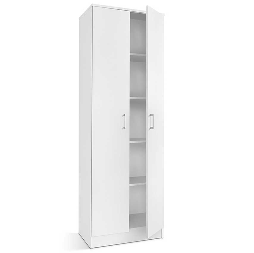 Armoire de rangement Ray 60cm à 2 portes et 4 tablettes - blanc - Image 8
