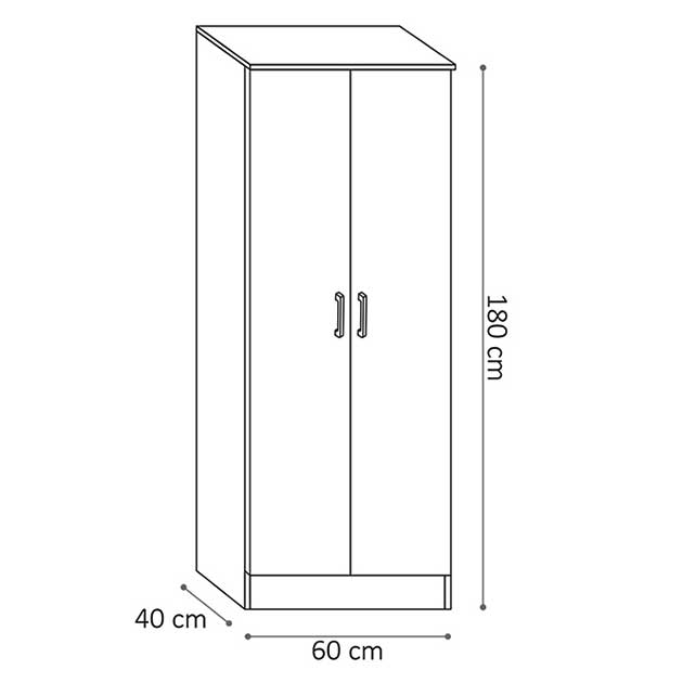Armoire de rangement Ray 60cm à 2 portes et 4 tablettes - chêne sonoma - Image 3