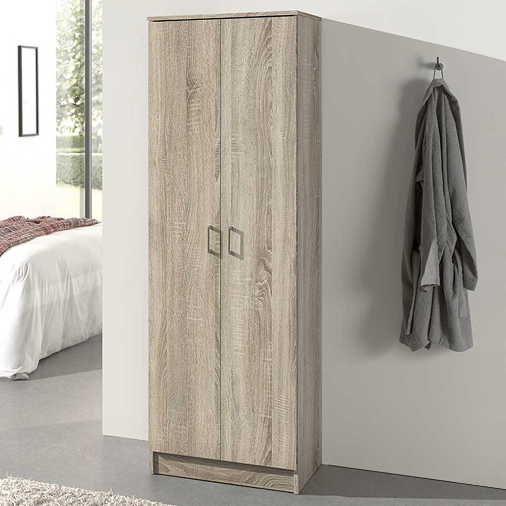 Armoire de rangement Ray 60cm à 2 portes et 4 tablettes - chêne sonoma