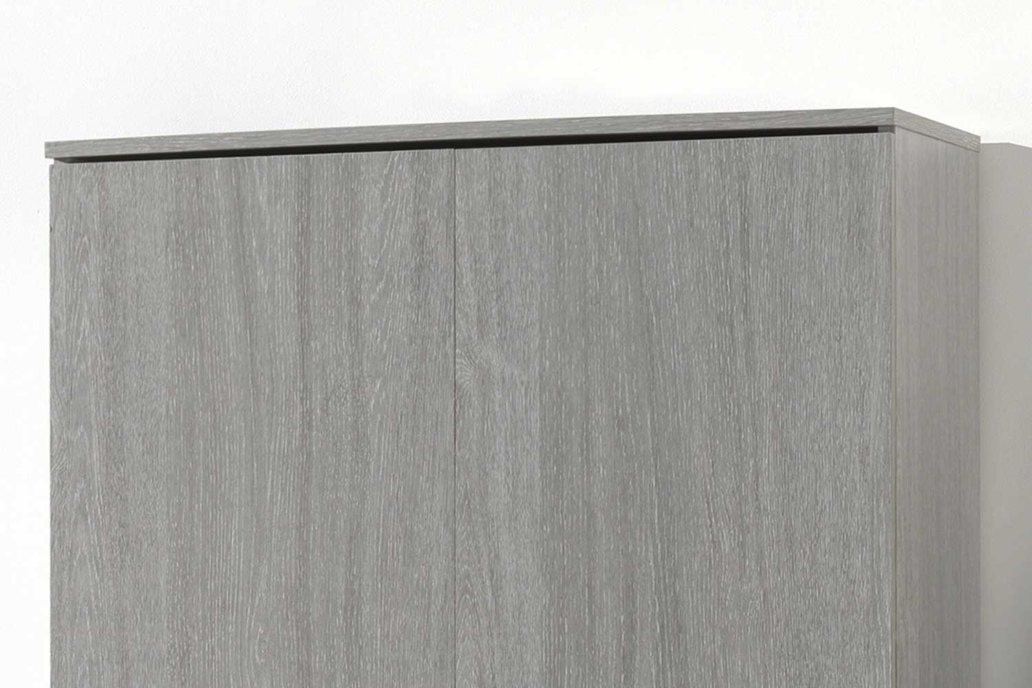 Armoire de rangement Ray 80cm à 2 portes et 4 tablettes - chêne gris - Image 6