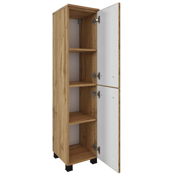 Armoire de salle de bain Malvo 30cm 2 portes - chêne/noir - Image 10