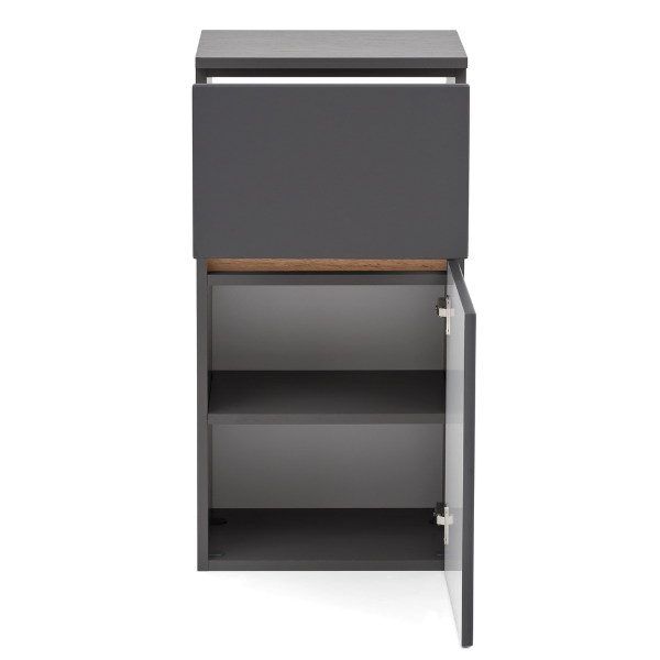 Armoire de salle de bain Vikas 1 porte & 1 tiroir - anthracite - Image 10