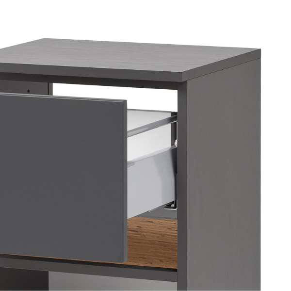 Armoire de salle de bain Vikas 1 porte & 1 tiroir - anthracite - Image 6