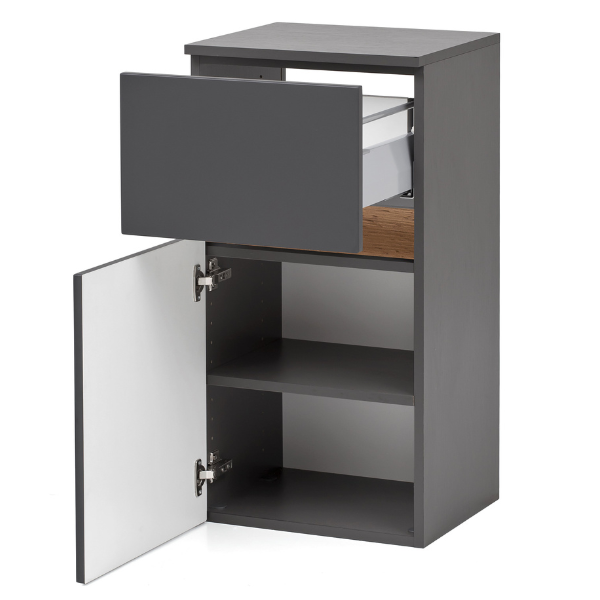 Armoire de salle de bain Vikas 1 porte & 1 tiroir - anthracite - Image 9