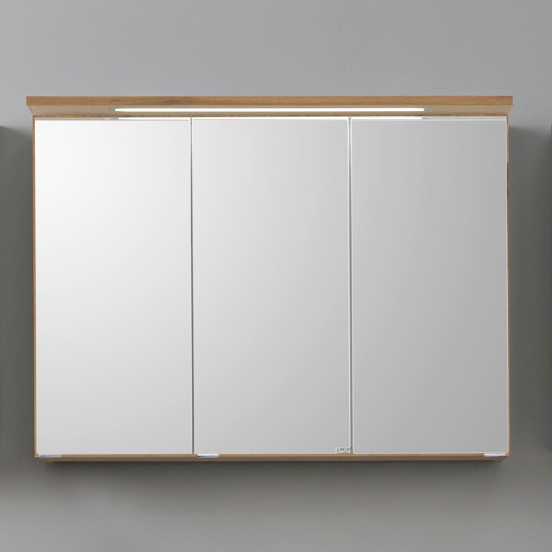 Armoire de toilette Bobbi 100cm modèle 1 3 portes & eclairage LED - chêne