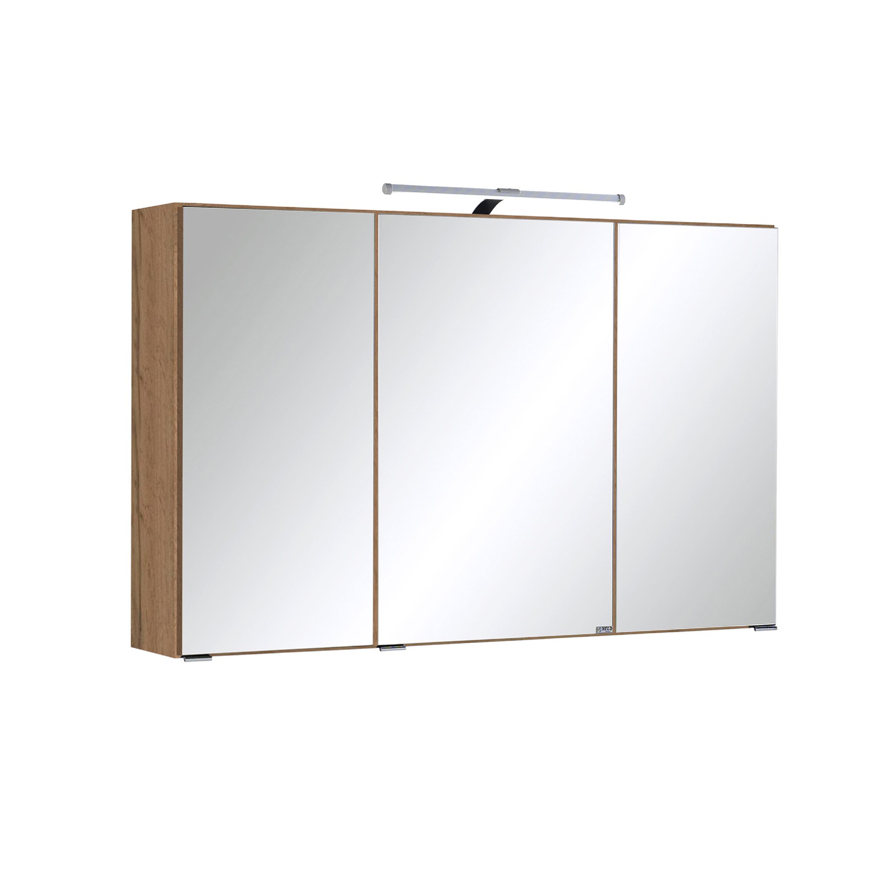 Armoire de toilette Bobbi 100cm modèle 2 3 portes & eclairage LED - chêne
