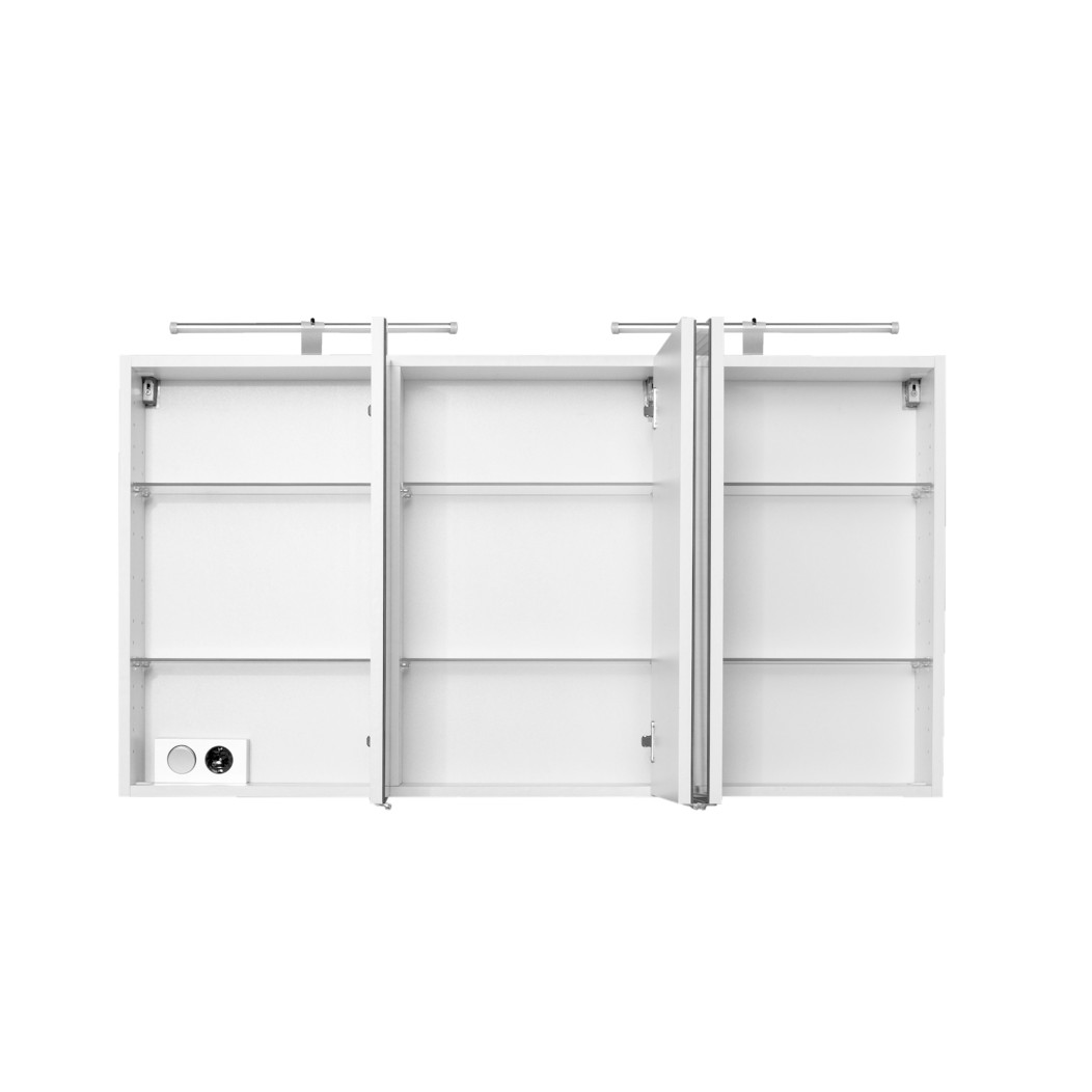 Armoire de toilette Bobbi 120cm modèle 2 3 portes & eclairage LED - blanc - Image 8