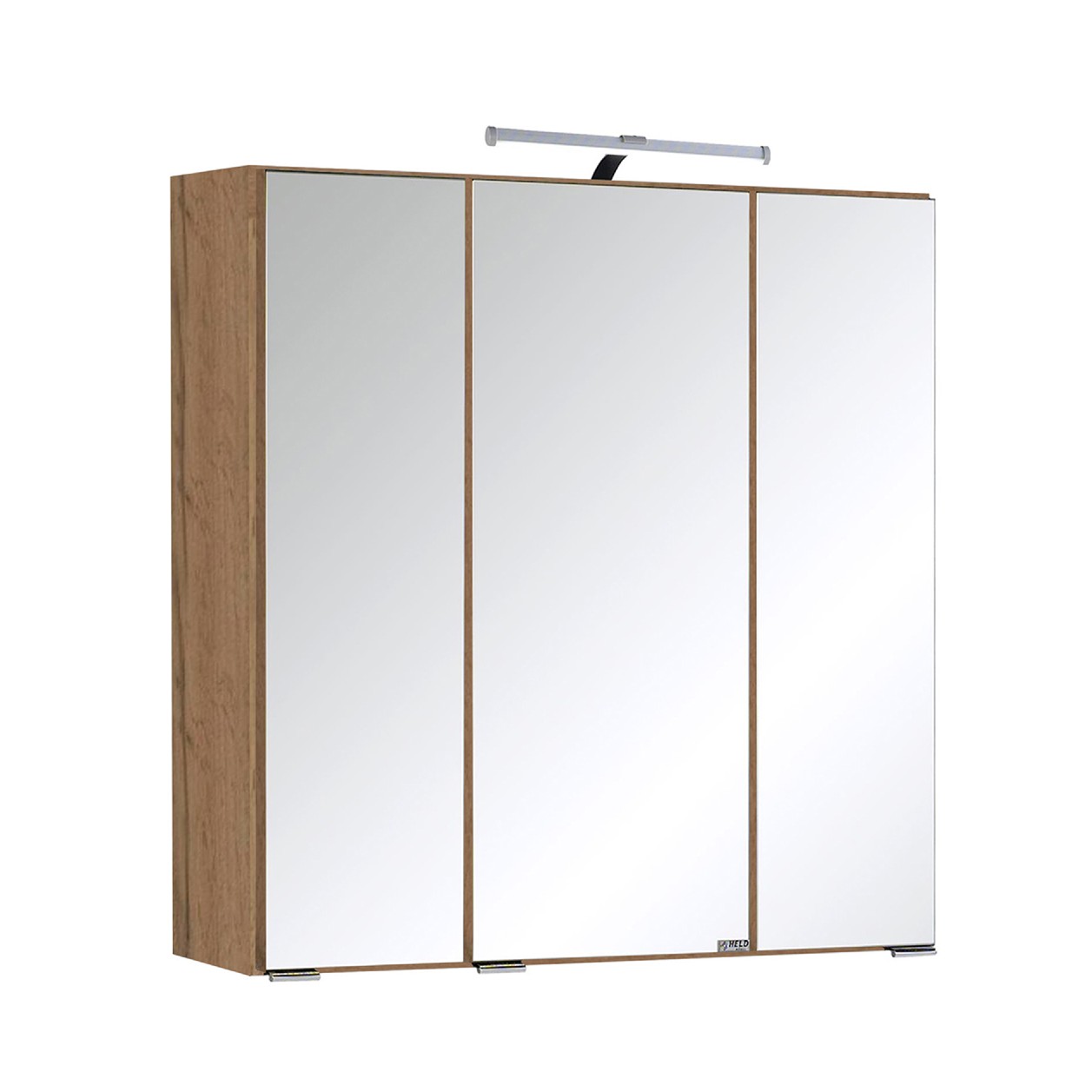 Armoire de toilette Bobbi 60cm modèle 2 3 portes & eclairage LED - chêne