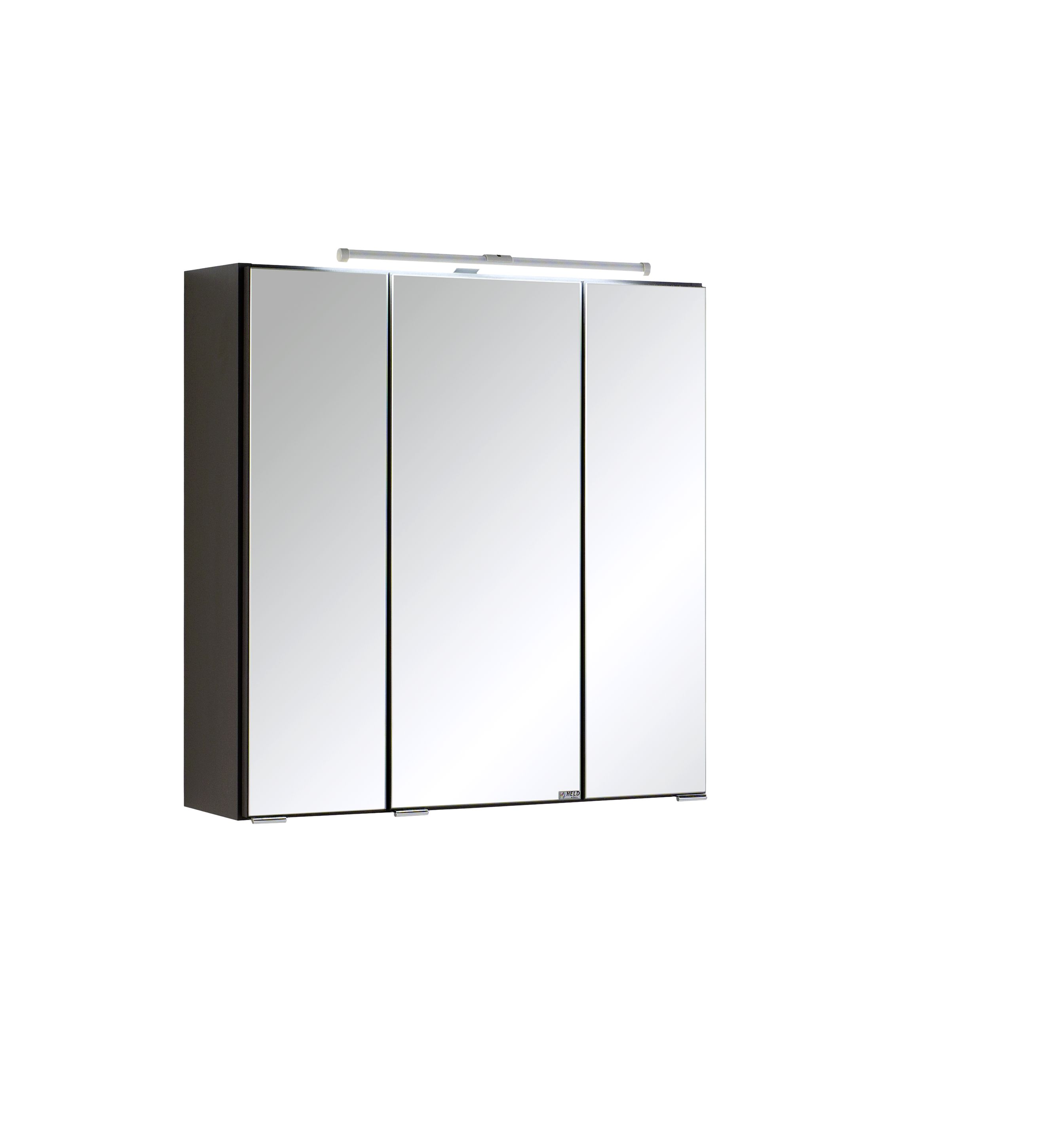 Armoire de toilette Bobbi 60cm modèle 2 3 portes & eclairage LED - graphite - Image 7