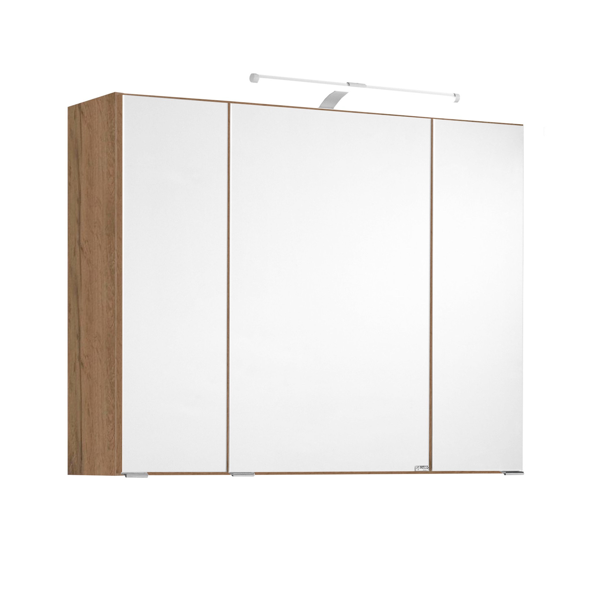 Armoire de toilette Bobbi 80cm modèle 2 3 portes & eclairage LED - chêne