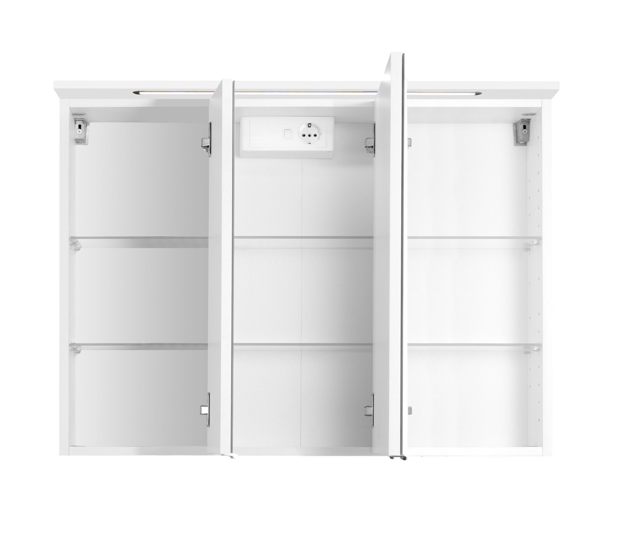 Armoire de toilette Bobbi 90cm modèle 1 3 portes & eclairage LED - blanc - Image 9