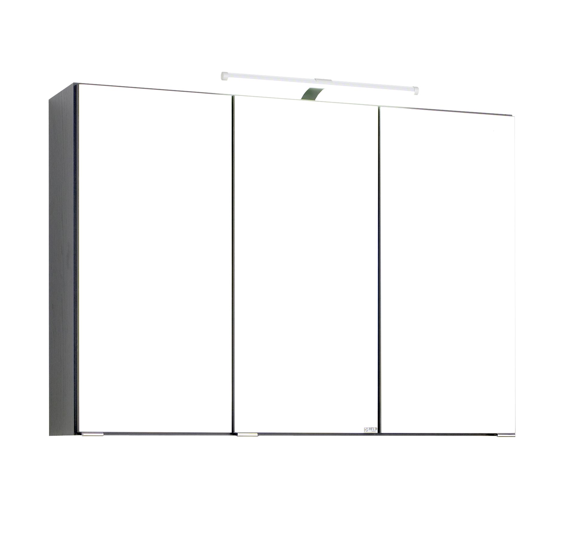 Armoire de toilette Bobbi 90cm modèle 2 3 portes & eclairage LED - graphite - Image 7
