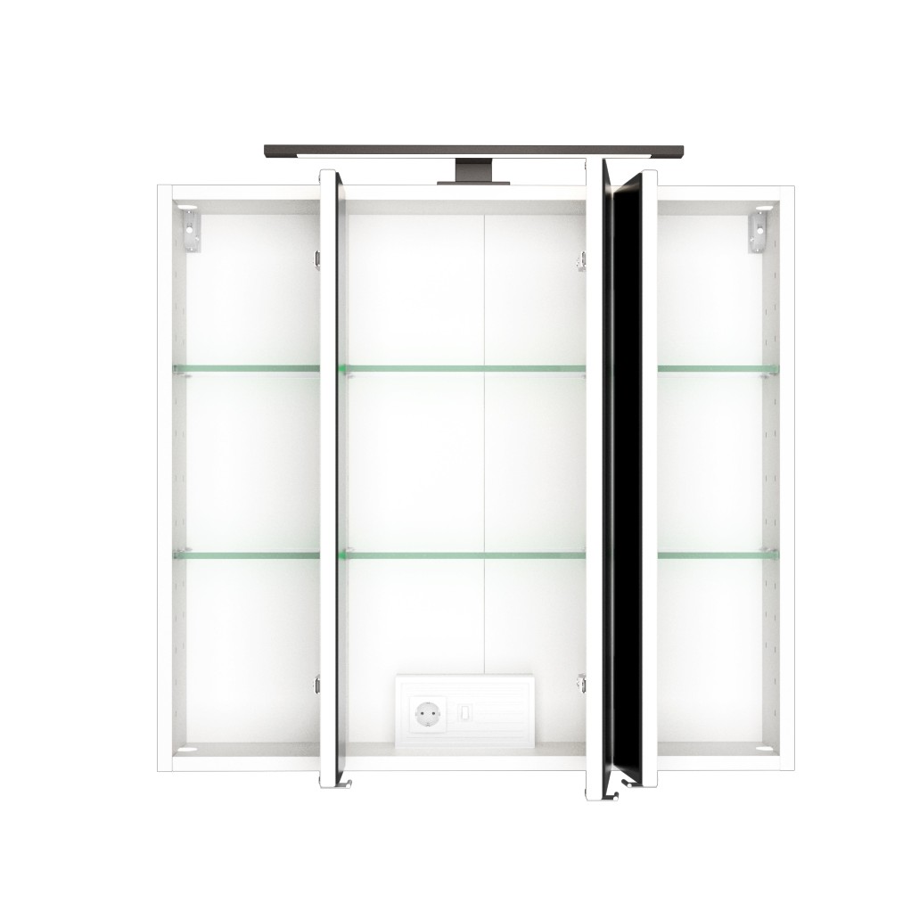 Armoire de toilette Dusan 80cm à 3 portes - blanc - Image 5