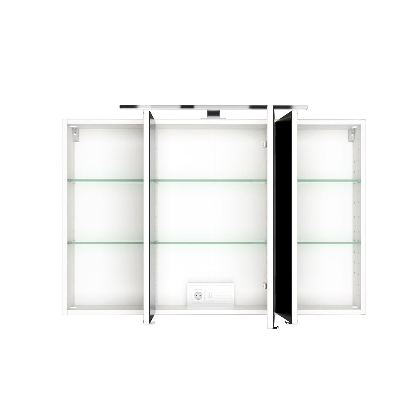 Armoire de toilette Florent 120cm 3 portes & éclairage LED - blanc - Image 4