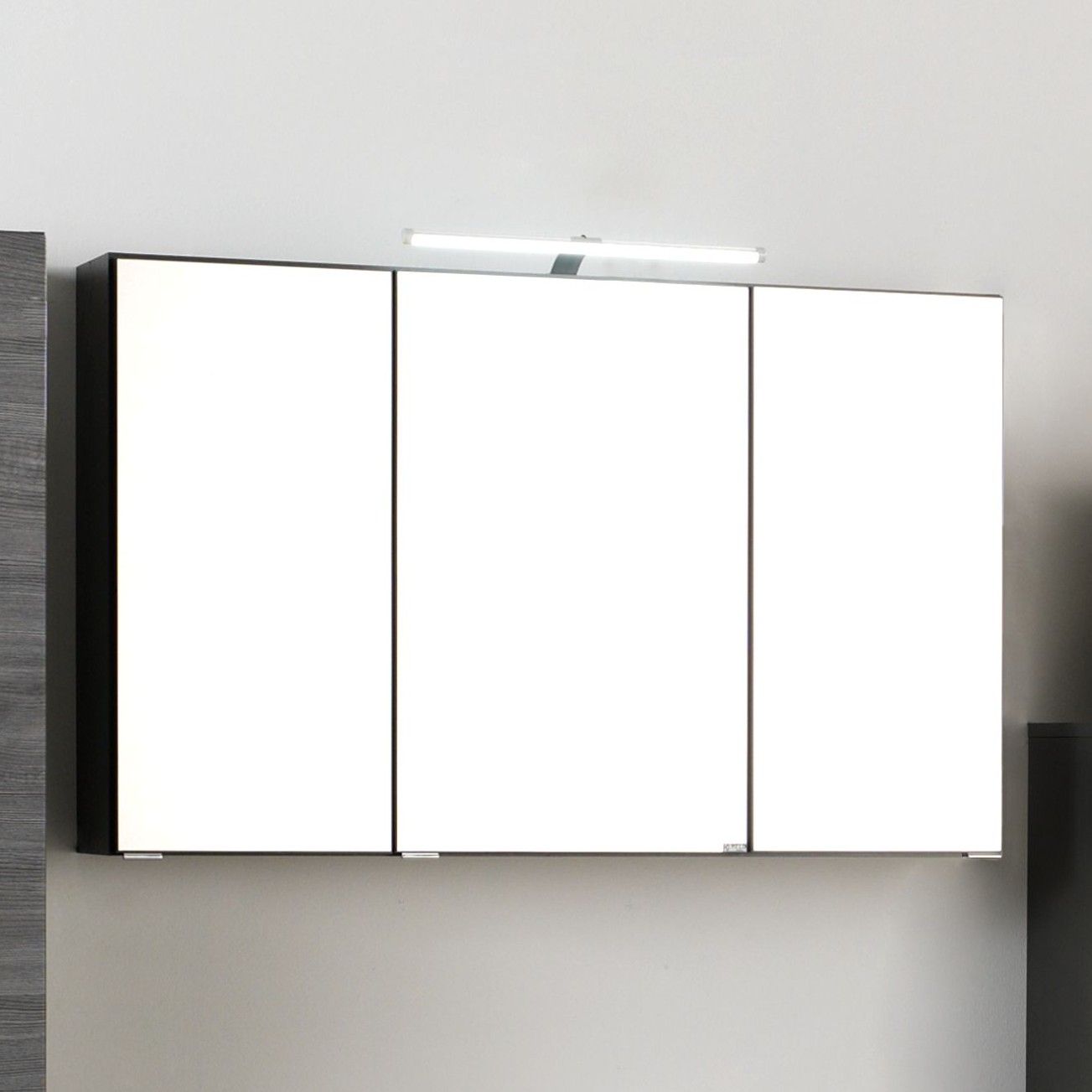 Armoire de toilette Florent 120cm 3 portes & éclairage LED - graphite