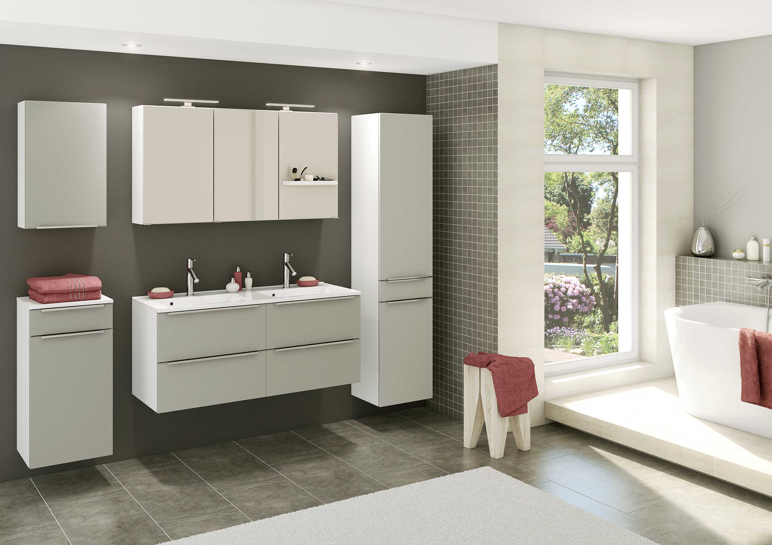 Armoire de toilette Hansen 120cm 3 portes - blanc - Image 8