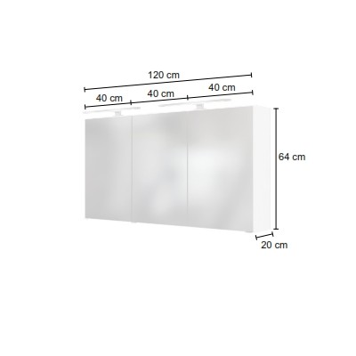 Armoire de toilette Hansen 120cm 3 portes - blanc - Image 9