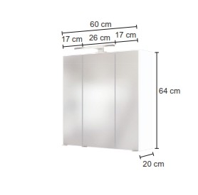 Armoire de toilette Hansen 60cm 3 portes - blanc - Image 7