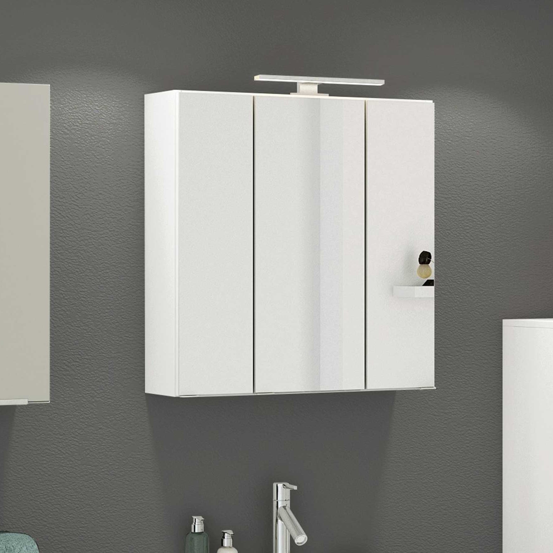 Armoire de toilette Hansen 60cm 3 portes - blanc